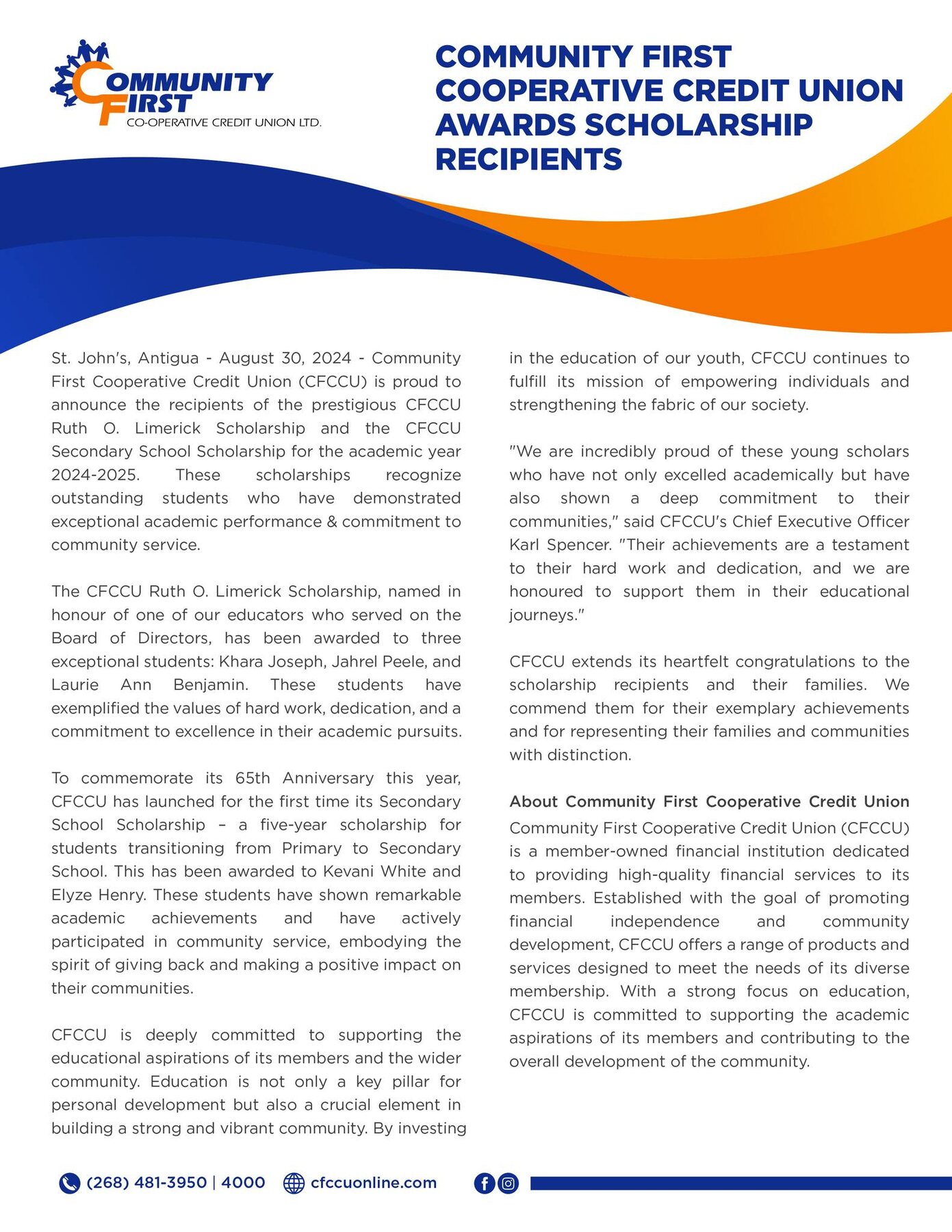 Community First Awards 2024–2025 Scholarships