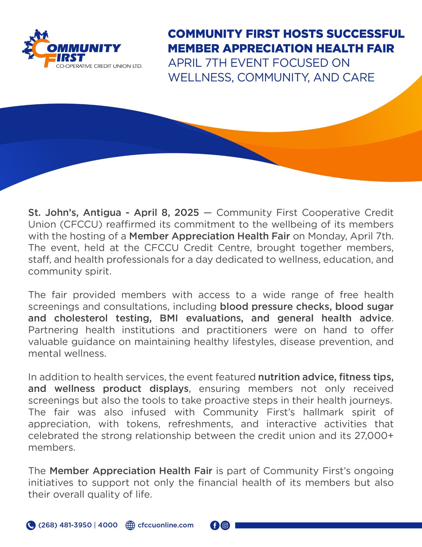 Community First Hosts Successful Member Appreciation Health Fair